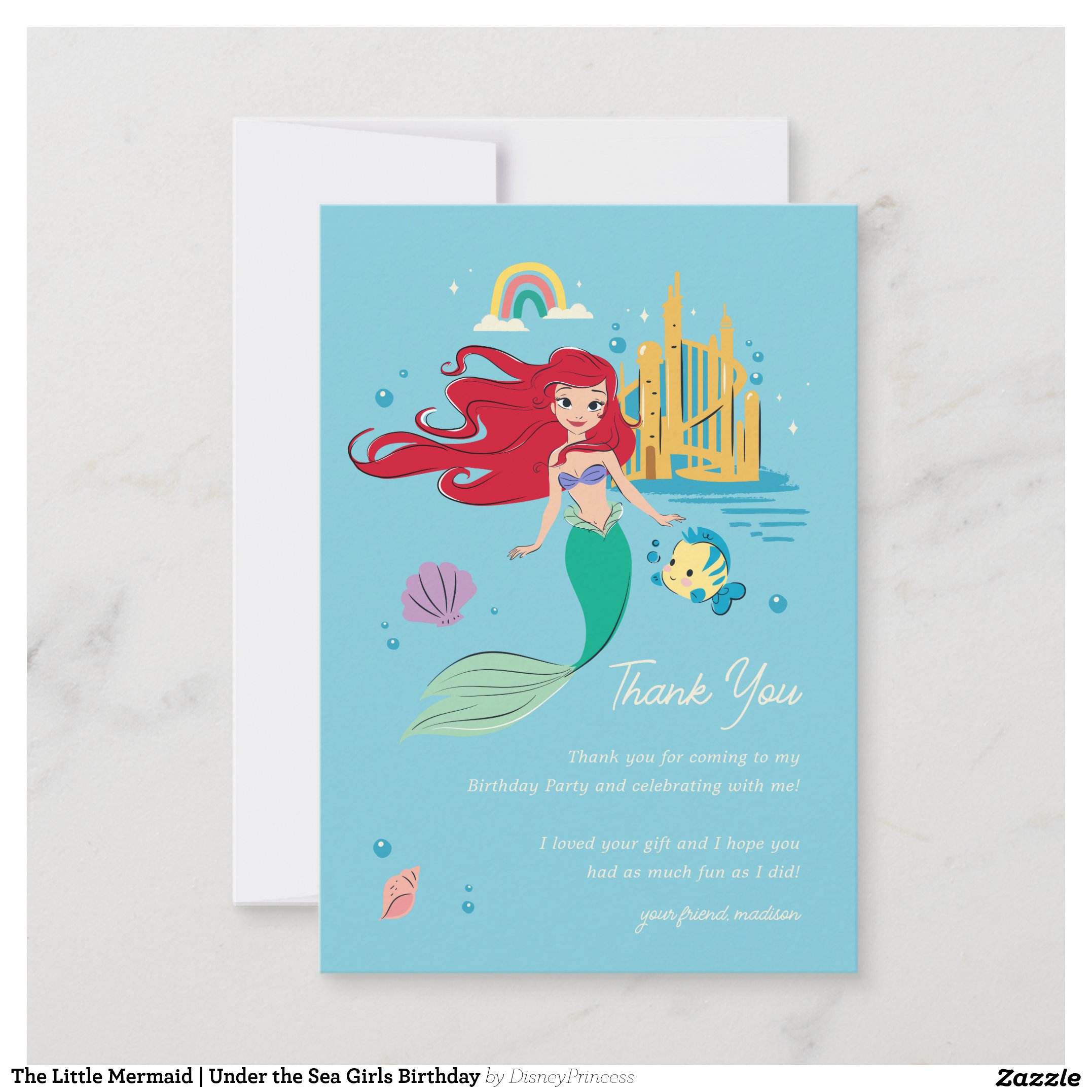 The Little Mermaid Under the Sea Girls Birthday Invitation