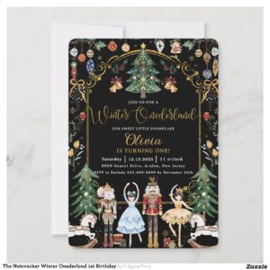 The Nutcracker Winter Onederland 1st Birthday Invitation