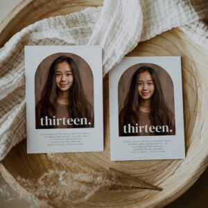 Thirteen Arched Photo Birthday Invitation