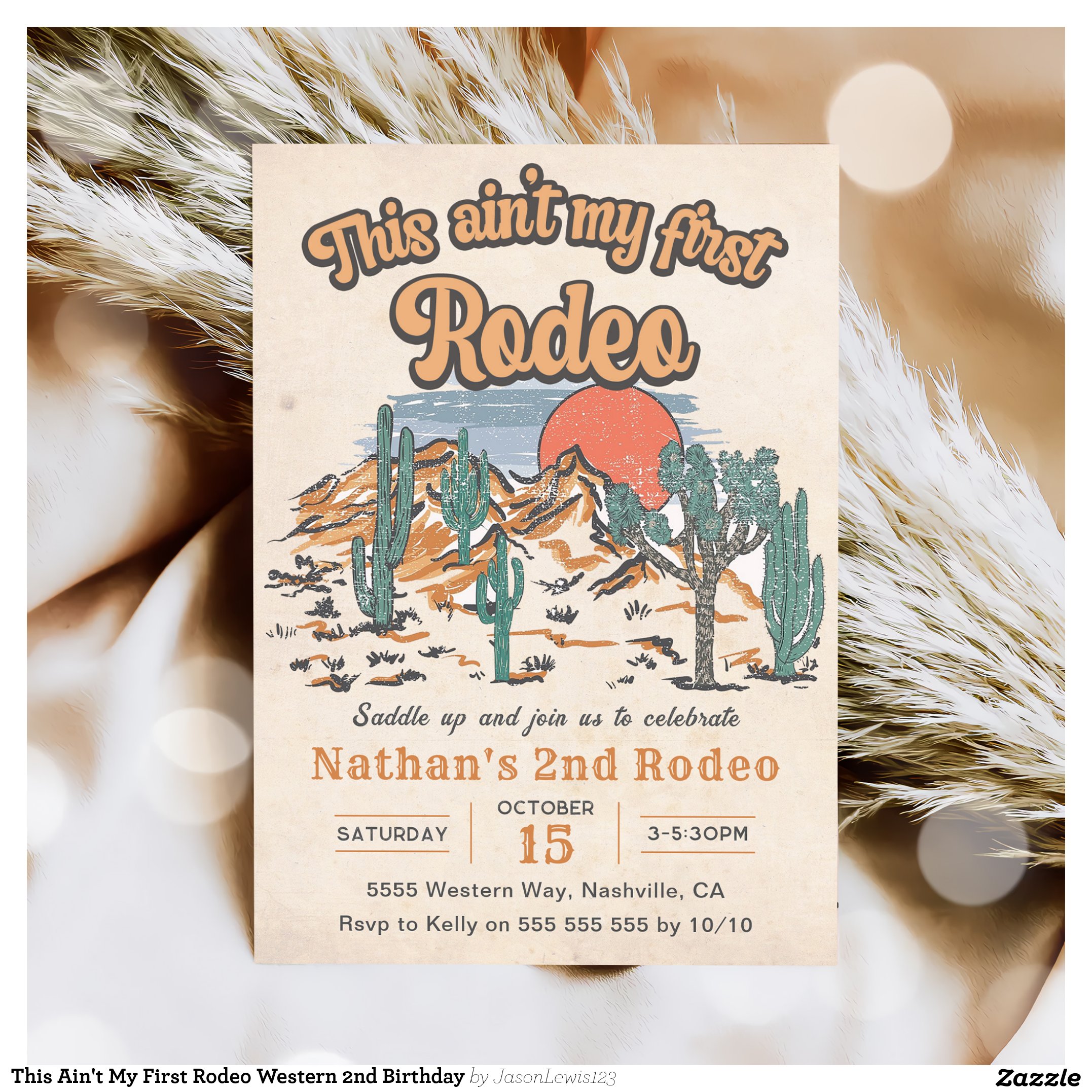 This Ain't My First Rodeo Western 2nd Birthday Invitation