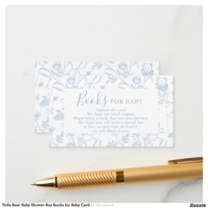Toile Bear Baby Shower Boy Books for Baby Card