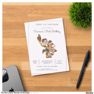Toy Story Baby Woody 1st Birthday Acrylic Invitations