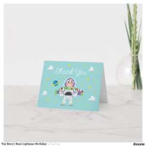 Toy Story Buzz Lightyear Birthday Thank You Card