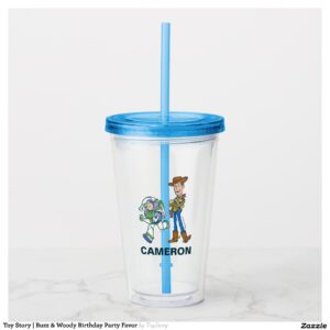 Toy Story Buzz & Woody Birthday Party Favor Acrylic Tumbler