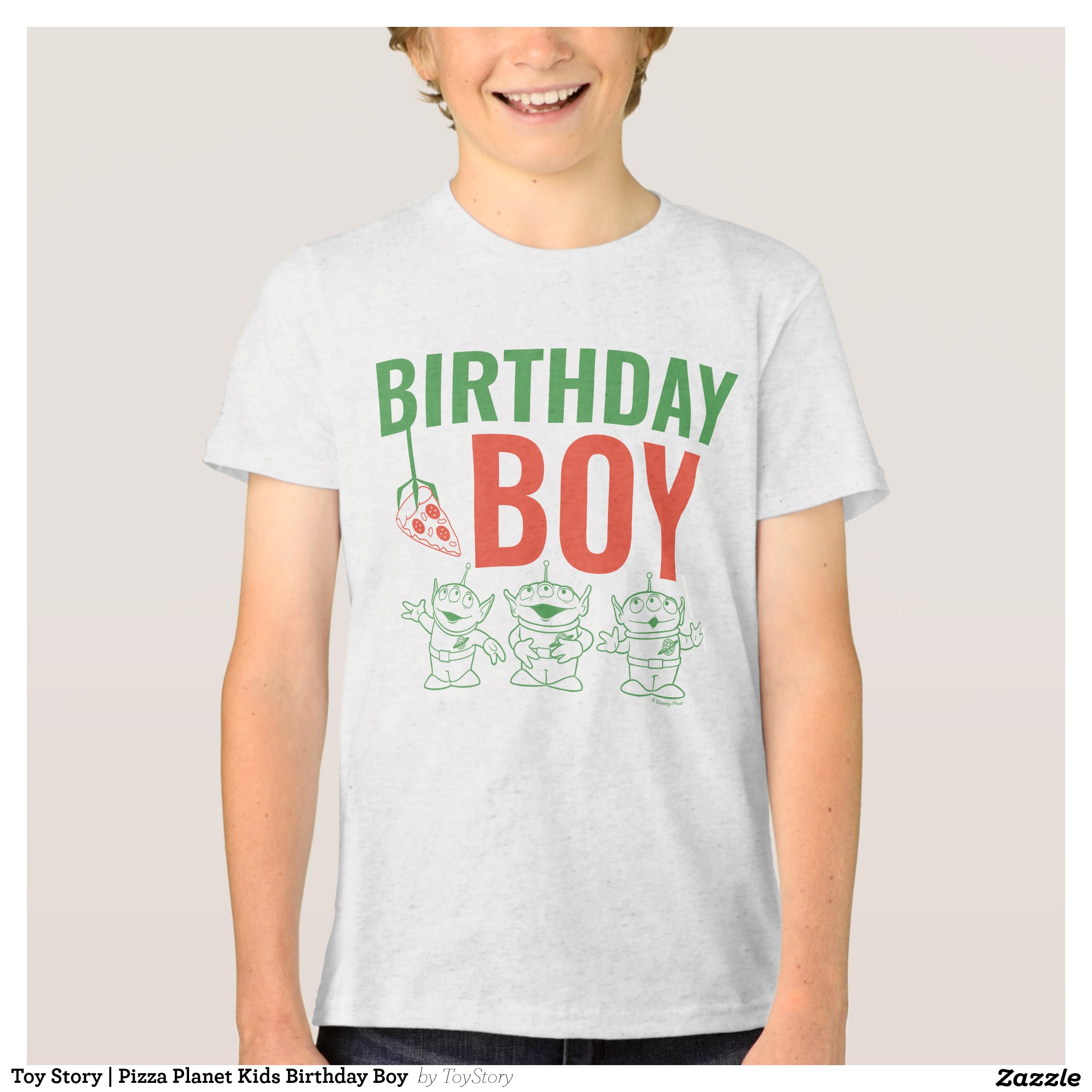 Toy Story Pizza Planet Kids Birthday Boy Tri-Blend Shirt