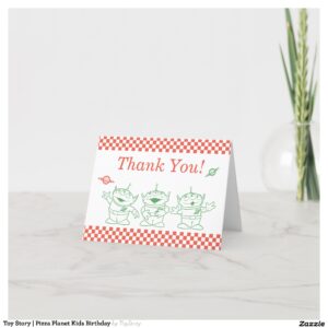 Toy Story Pizza Planet Kids Birthday Thank You Card