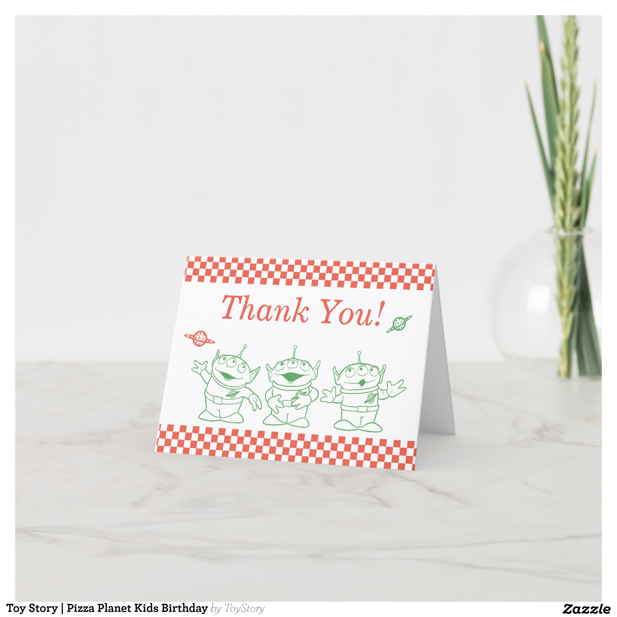 Toy Story Pizza Planet Kids Birthday Thank You Card