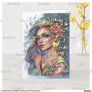 Tranquil Grace Folded Greeting Card Fae Fantasy