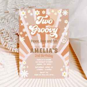 Two groovy birthday invitation