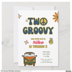 Two Groovy Birthday Invitation