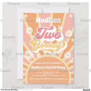 Two Groovy Birthday Invitation