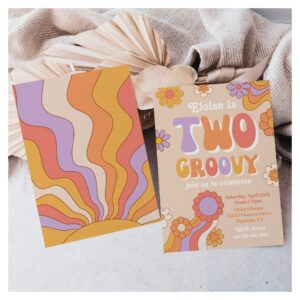 Two Groovy Birthday Invitation Groovy Birthday