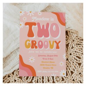 Two Groovy Birthday Invitation Groovy Birthday