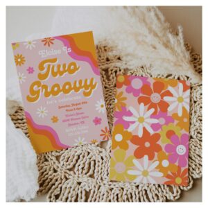 Two Groovy Birthday Invitation Groovy Birthday