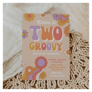 Two Groovy Birthday Invitation Groovy Party