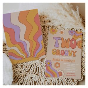 Two Groovy Invitation Groovy Birthday Invitation