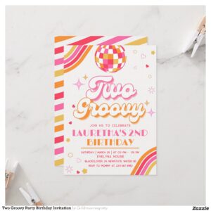 Two Groovy Party Birthday Invitation