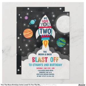 Two The Moon Birthday Invite Loved To Two The Moon