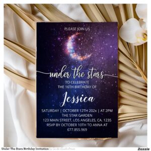 Under The Stars Birthday Invitation
