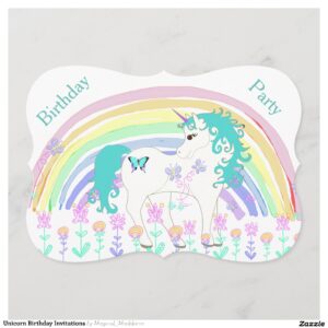 Unicorn Birthday Invitations