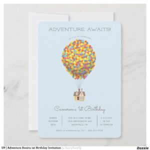 UP Adventure Awaits 1st Birthday Invitation