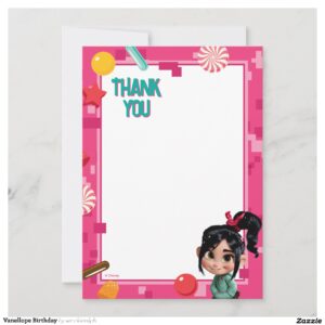 Vanellope Birthday Thank You Card