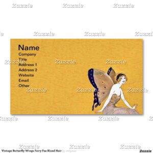 Vintage Butterfly Wings Fairy Fae Blond Hair Magnetic Business Card