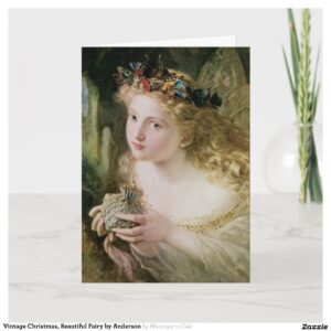 Vintage Christmas, Beautiful Fairy by Anderson Holiday Card