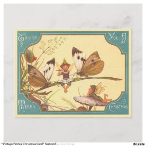 "Vintage Fairies Christmas Card" Postcard
