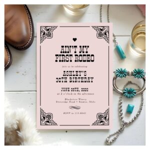 Vintage Western Cowgirl Rodeo 30th Birthday Party Invitation