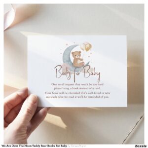 We Are Over The Moon Teddy Bear Books For Baby Note Card