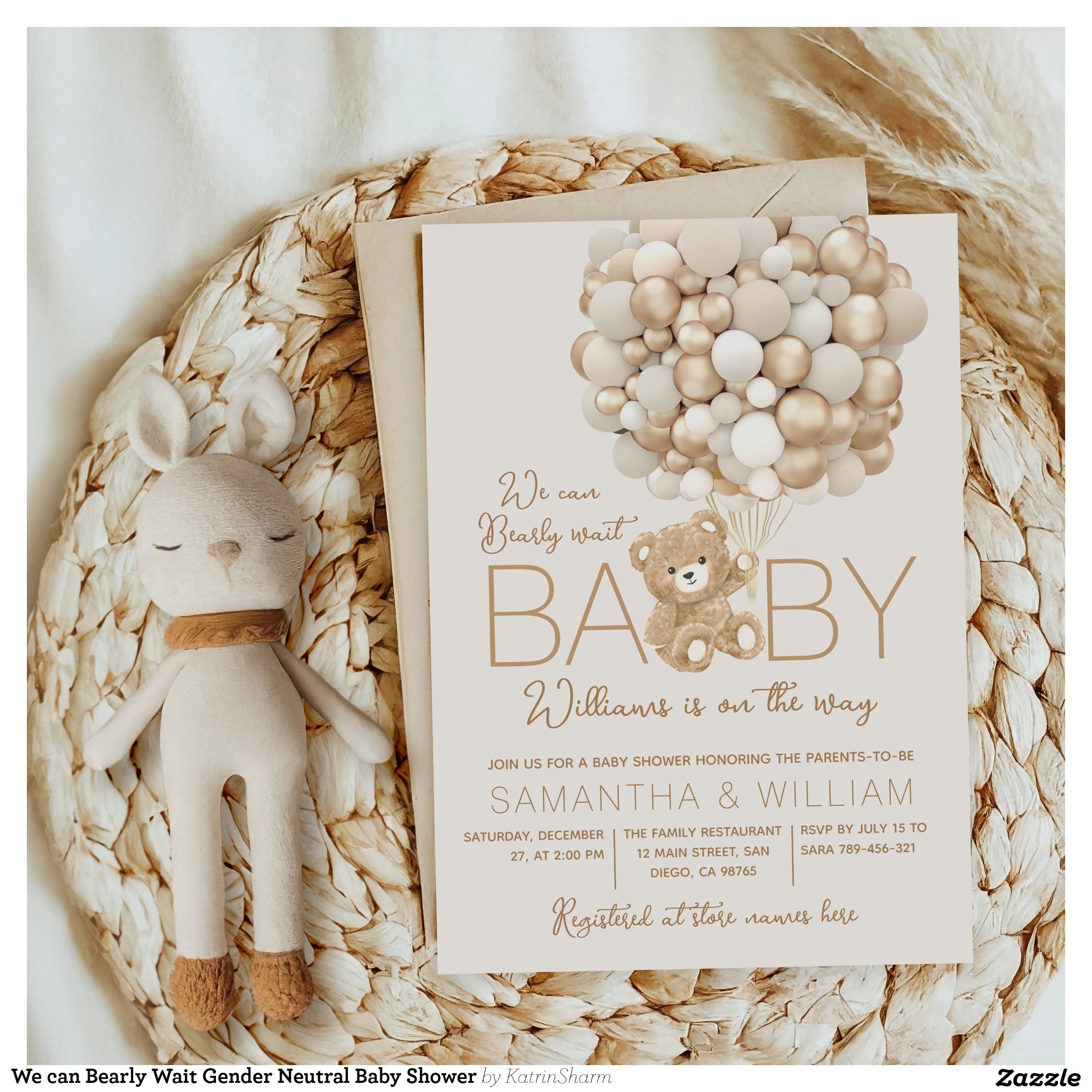 We can Bearly Wait Gender Neutral Baby Shower Invitation