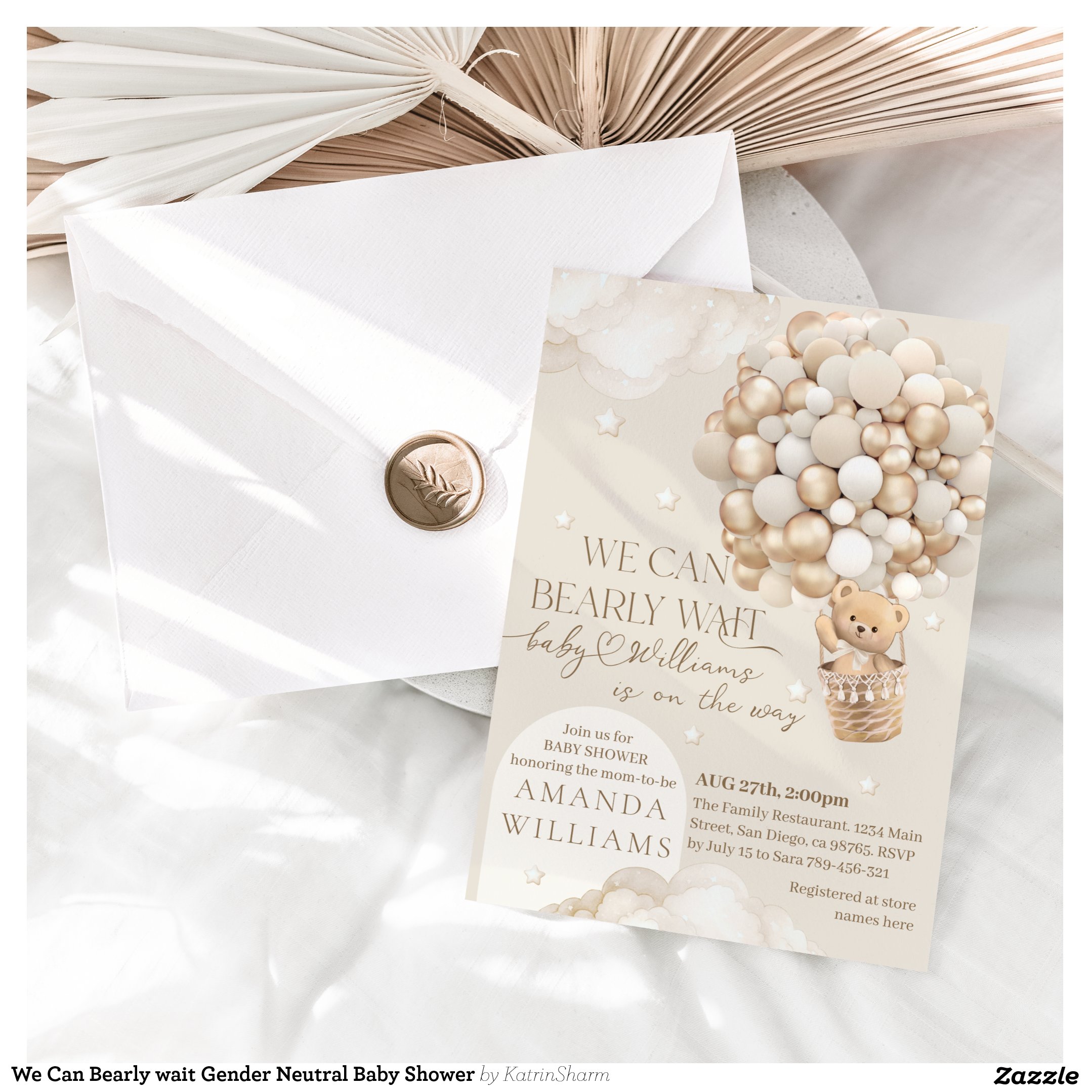 We Can Bearly wait Gender Neutral Baby Shower Invitation