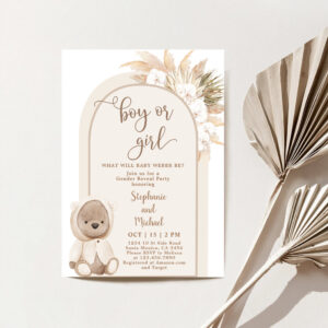 We can bearly wait invitation gender neutral
