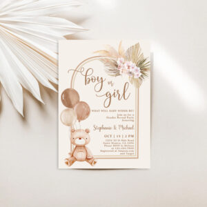 We can bearly wait invitation gender neutral