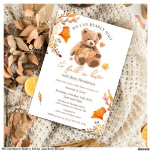 We Can Bearly Wait to Fall In Love Baby Shower Invitation