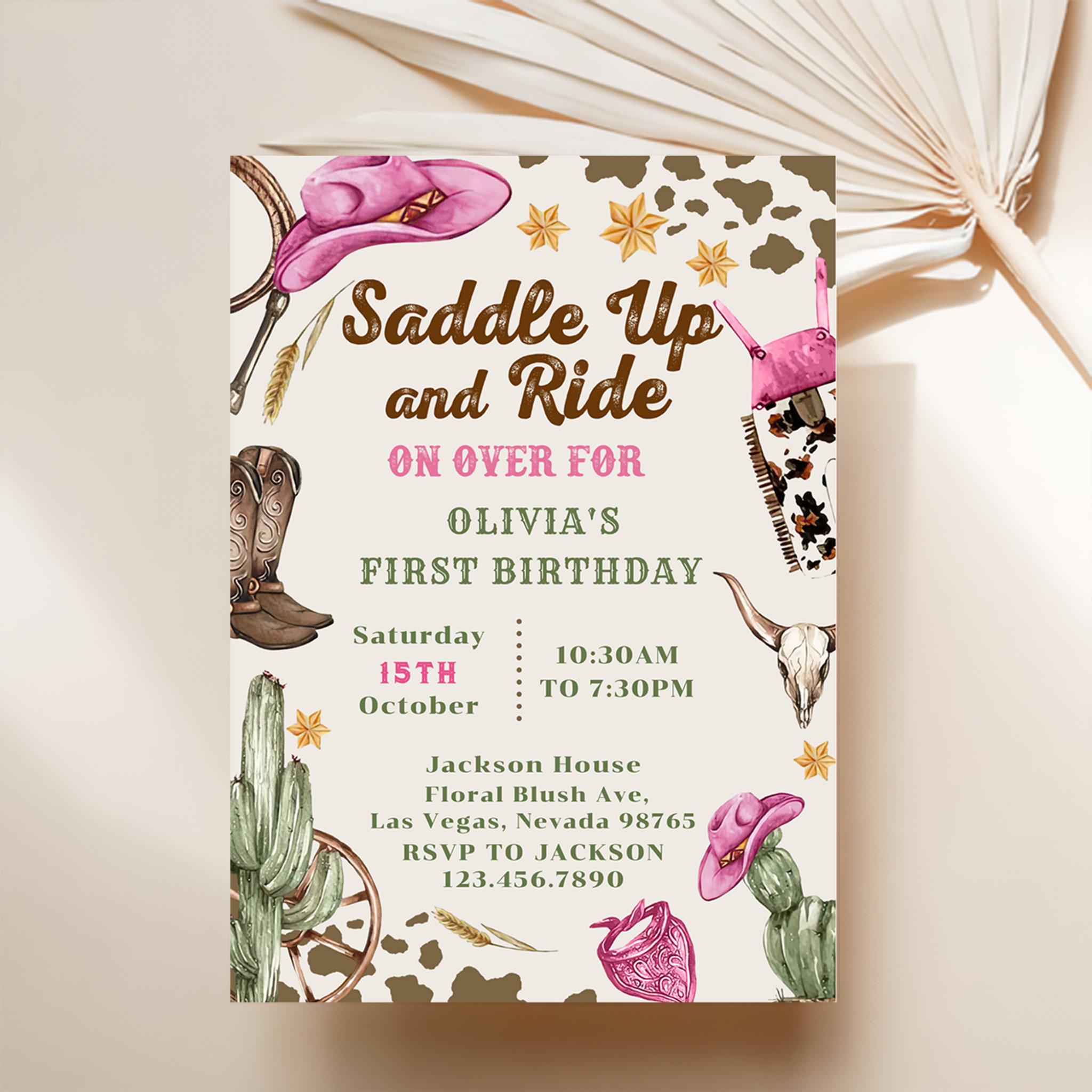 Western Saddle Up And Ride On Over For Birthday Invitation