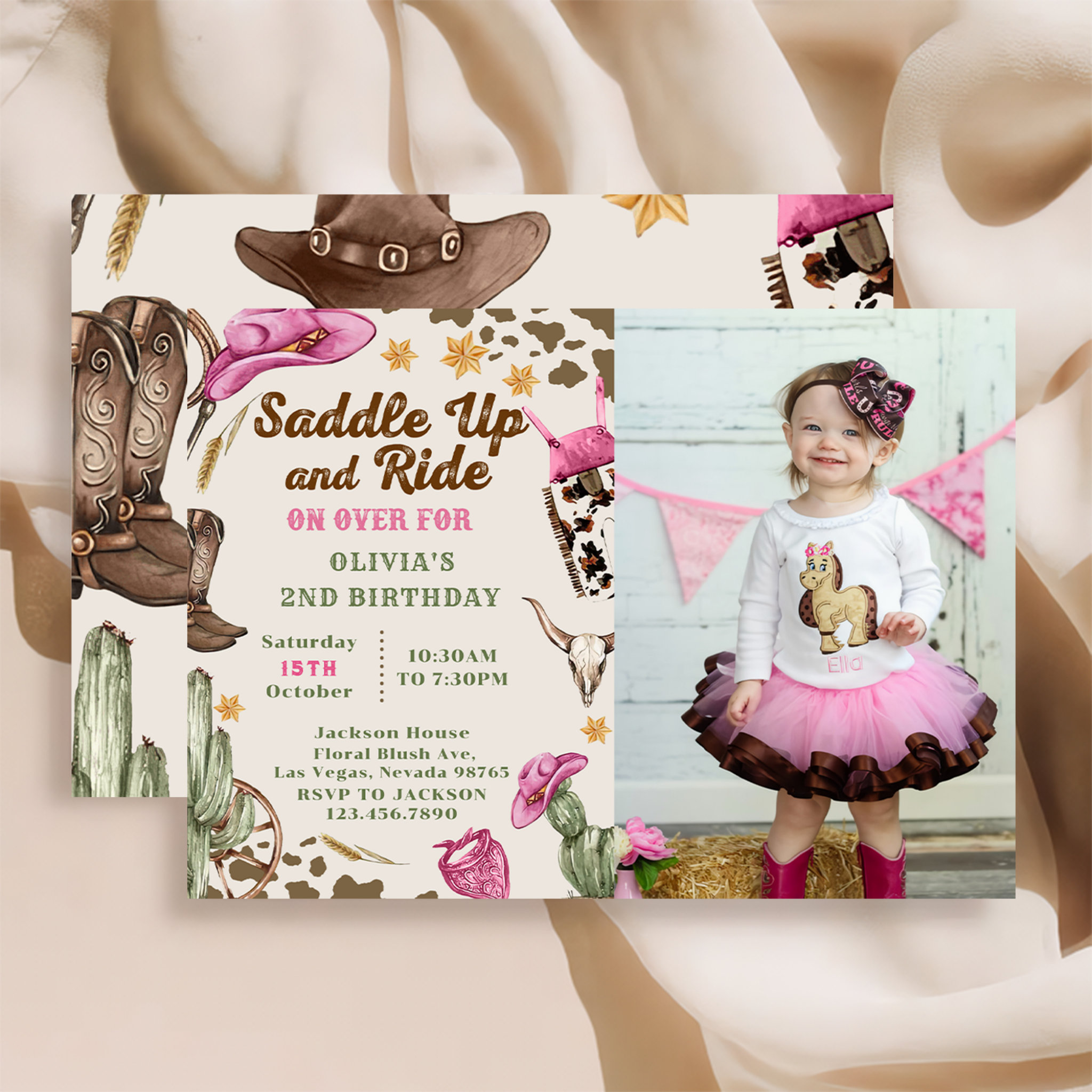 Western Saddle Up And Ride On Over For Birthday Invitation