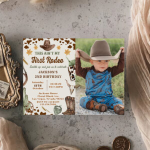 western_this_aint_my_first_rodeo_birthday_photo_invitation-r_79rzbe_2154 Western This Ain't My First Rodeo Birthday Photo Invitation