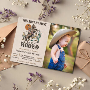 western_this_aint_my_first_rodeo_birthday_photo_invitation-r_vfnamo_2154 Western This Ain't My First Rodeo Birthday Photo Invitation