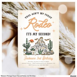 western_vintage_desert_second_rodeo_2nd_birthday_invitation-r_wgk21t_2154 Western Vintage Desert Second Rodeo 2nd Birthday Invitation