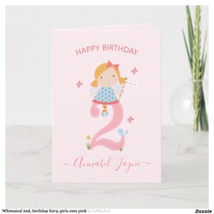 whimsical_2nd_birthday_fairy_girls_cute_pink_card-r22c761f5f2f142239fba9da10f6cd0b3_udff0_2154 Whimsical 2nd, birthday fairy, girls cute pink card