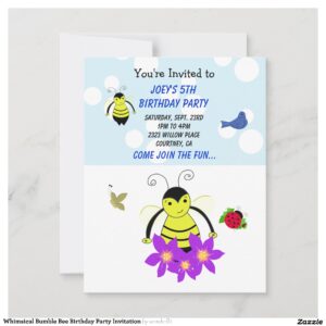 whimsical_bumble_bee_birthday_party_invitation-r55a7e4a47b2548d1aaebef1db9f40c17_tcvqi_2154 Whimsical Bumble Bee Birthday Party Invitation