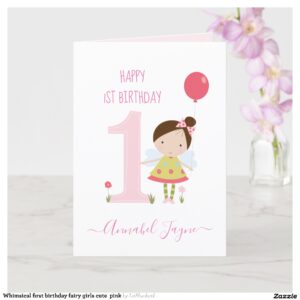 whimsical_first_birthday_fairy_girls_cute_pink_card-rad3747fbbfc34b2199e1eb9405c9294f_t0wj0_2154 Whimsical first birthday fairy girls cute pink card