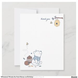 whimsical_winnie_the_pooh_hunny_1st_birthday_thank_you_card-rfb7637e0951a4e149874daa6c2617374_tcvqi_2154 Whimsical Winnie the Pooh Hunny 1st Birthday Thank You Card