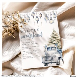 whimsical_winter_onederland_first_birthday_party_invitation-r_wdpbcb_2154 Whimsical Winter Onederland First Birthday Party Invitation