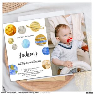white_background_outer_space_birthday_photo_invitation-r_vsfmb7_2154 White Background Outer Space Birthday photo Invitation