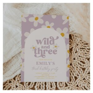 wild_and_three_daisy_birthday_invitation-r_vsarz4_2154 Wild and Three Daisy Birthday Invitation