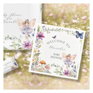 Wildflower Fairy Garden Butterfly Baby Girl Shower Napkins