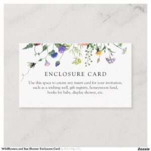 Wildflowers and Bee Shower Enclosure Card
